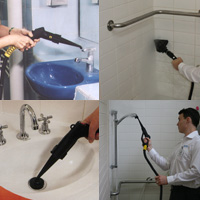 powerful water injected steam cleaner, for industrial use