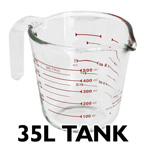 Water, detergent and chemical supply tanks, with a combined capacity of 35 litres