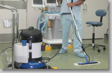 steam mop for use throughout healthcare, hospital and medical centre patient areas and public spaces