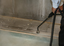 rugged, powerful cleaning equipment for use sanitising toilets
